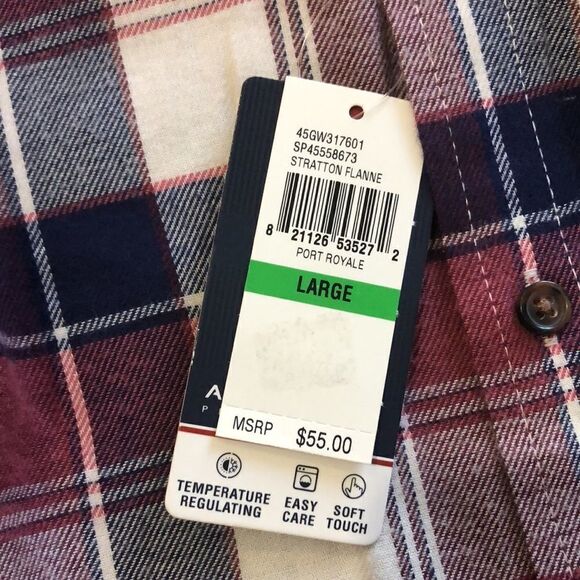 NWT Izod Flannel temperature regulating button down shirt size large. - Picture 2 of 8